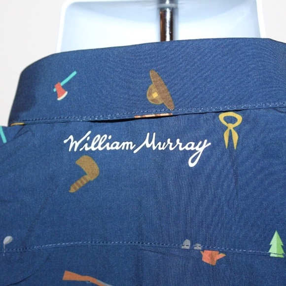 NEW Mens WILLIAM "Bill" MURRAY GOLF Happy Glamper SS Button Sport Shirt Size L - Picture 9 of 9